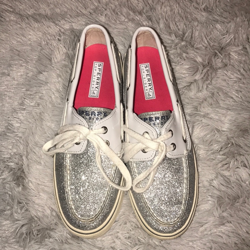 Silver Sparkly Sperry Top-Siders